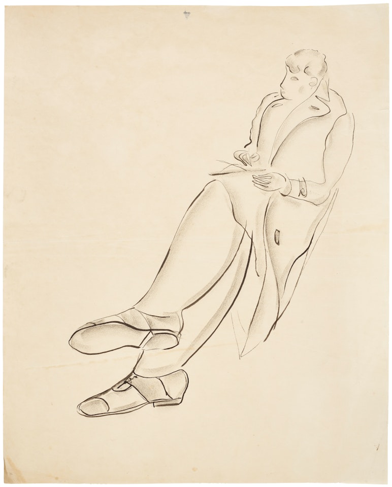 Femme de 3/4 dessinant by Sanyu