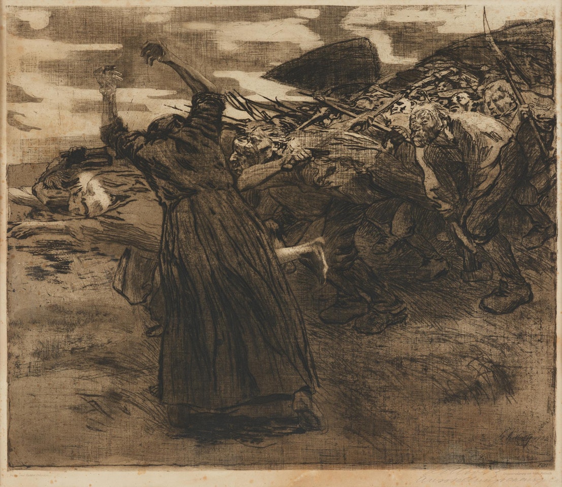 ”Losbruch” from: Bauernkrieg (Peasant's War). by Kathe Kollwitz