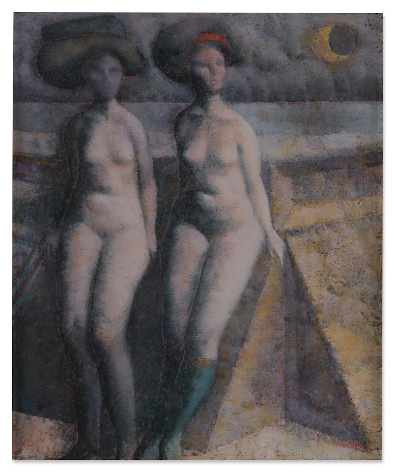 Dos desnudos, uno con sombrero by Armando Morales