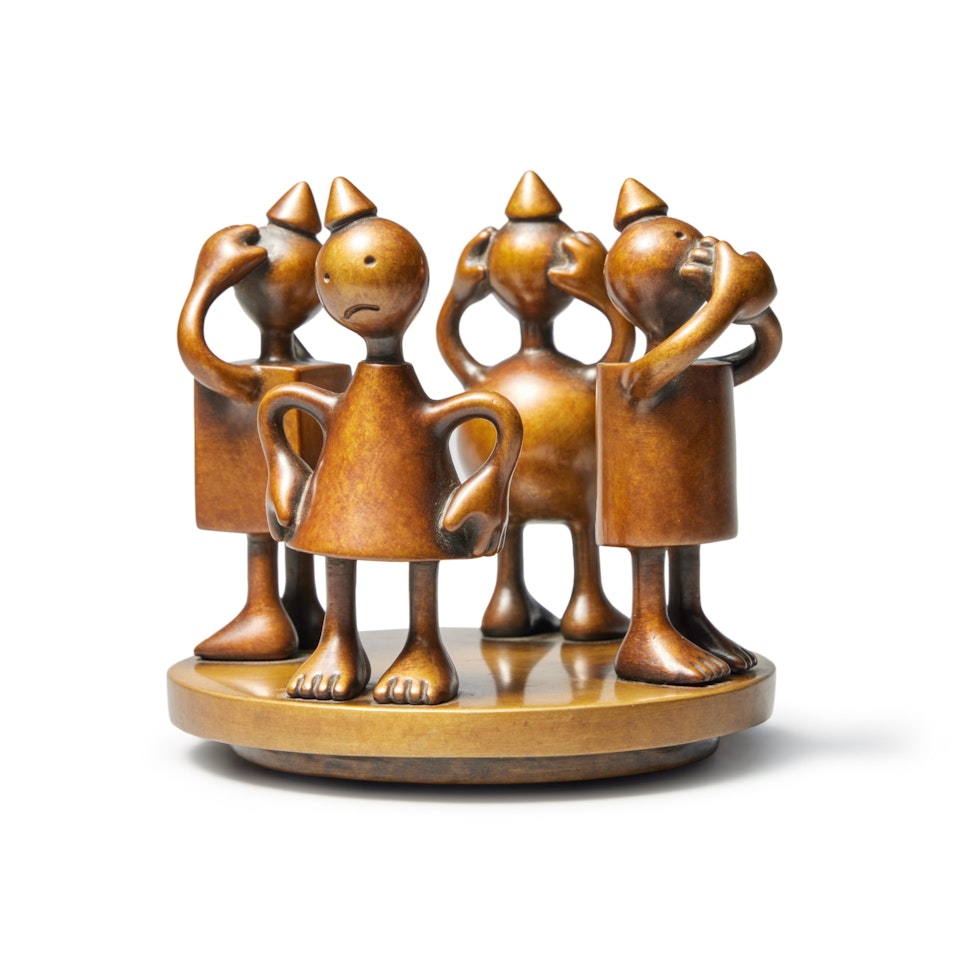 Three Evils and Cone Figure by Tom Otterness