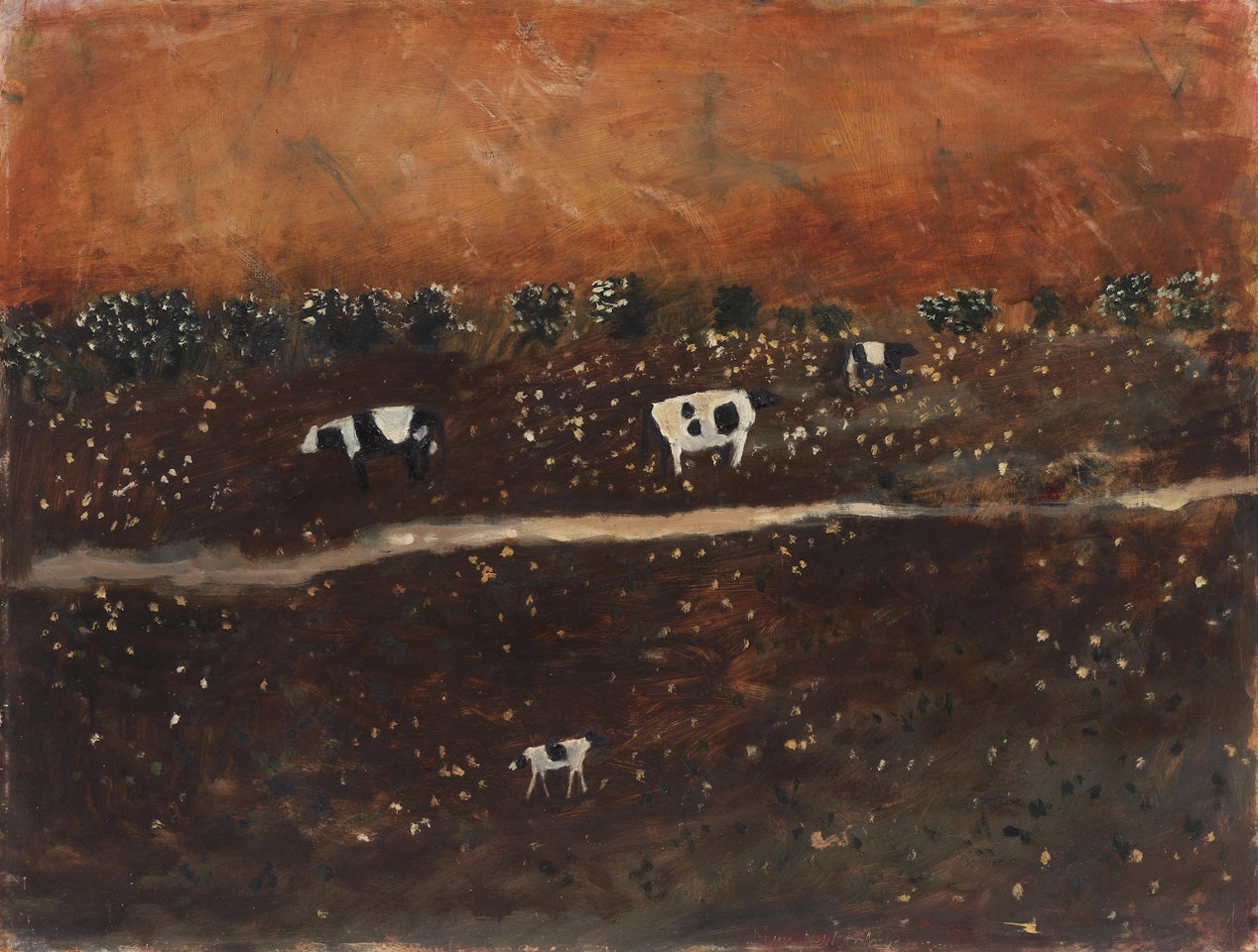 Landscape with cows by Mary Newcomb