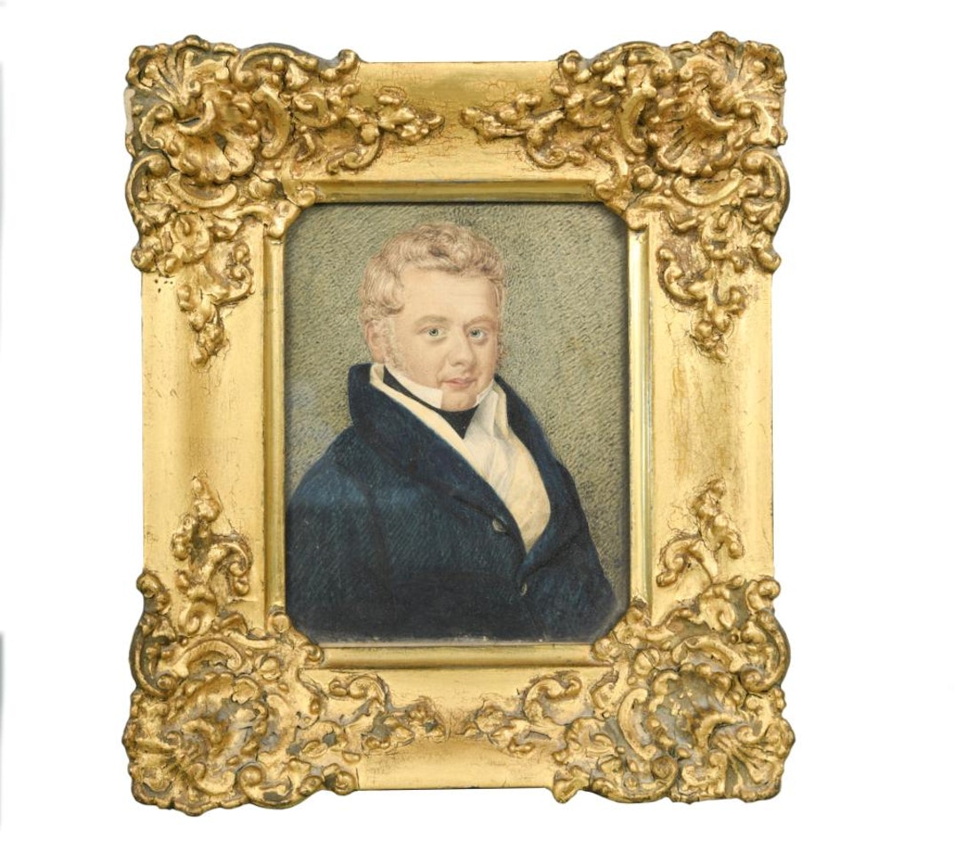 Portrait of a gentleman in a blue coat by English School