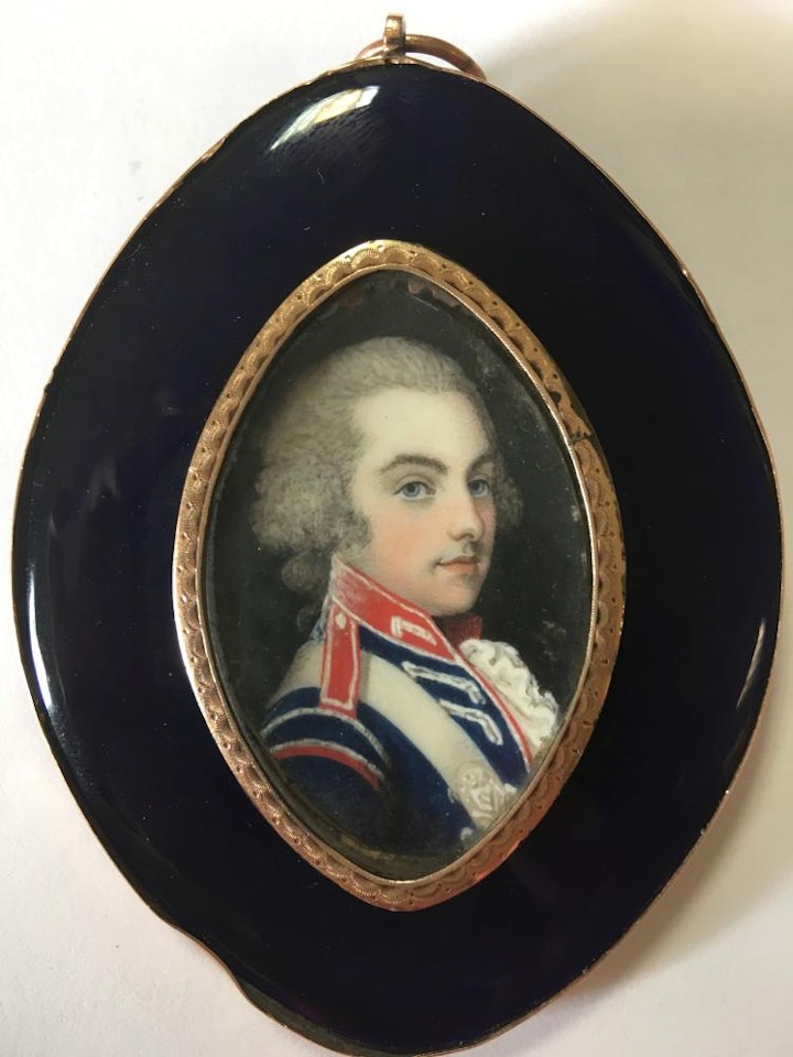 Portrait miniature of an Officer of the 8th King"s Royal Irish Light Dragoons by English School