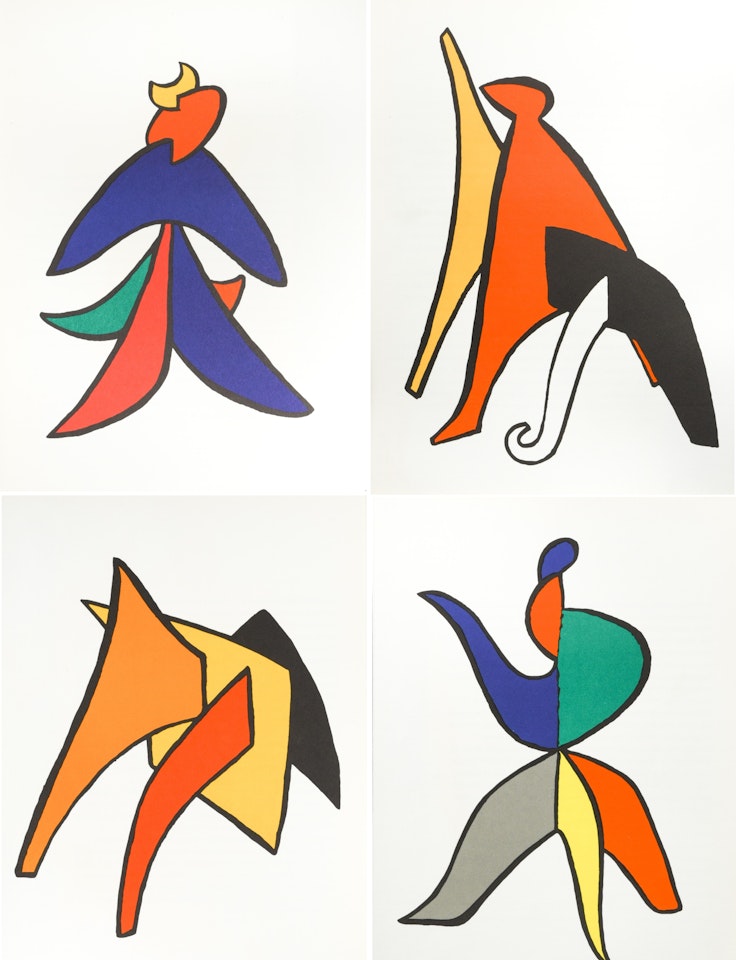 A group of four unframed lithographs by Alexander Calder