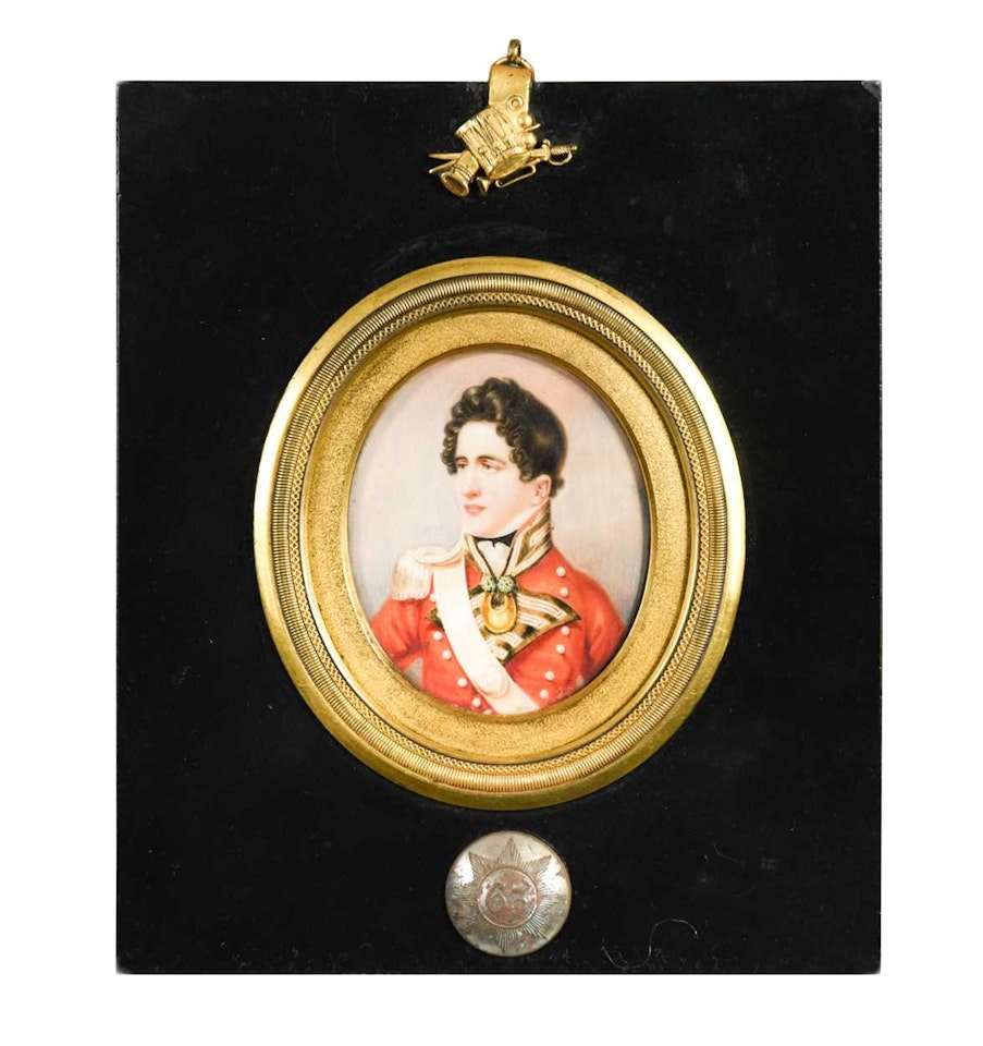 Portrait miniature of Lieutenant Richard George Robinson (1797- d. at Antigua 1816) in the uniform of the 63rd (West Suffolk) Regiment of Foot by English School