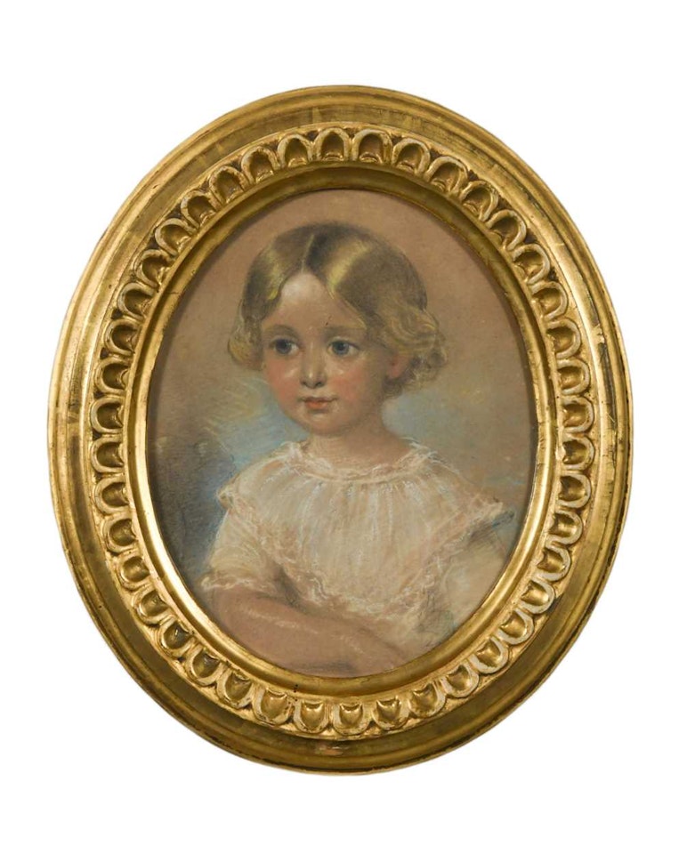 Portrait of a young girl by English School