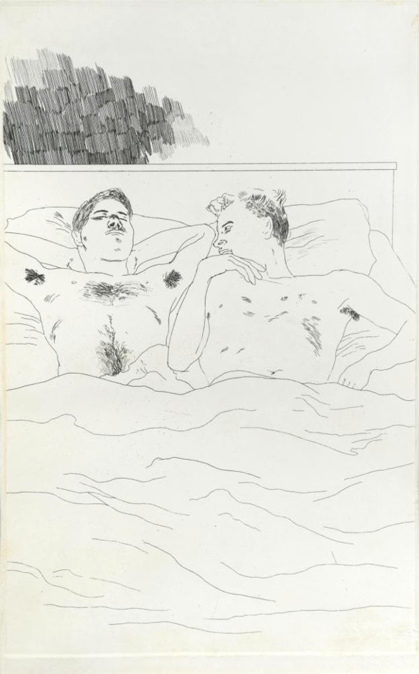 "In the Dull Village", from "Illustrations for Fourteen Poems from C. P. Cavafy" by David Hockney