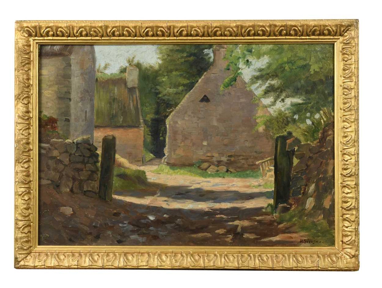 A farm entrance by French School