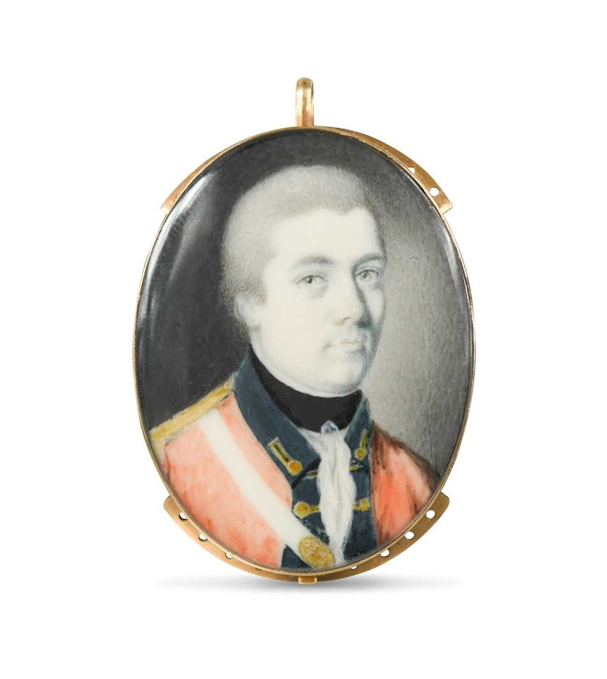 Portrait miniature of an officer by English School