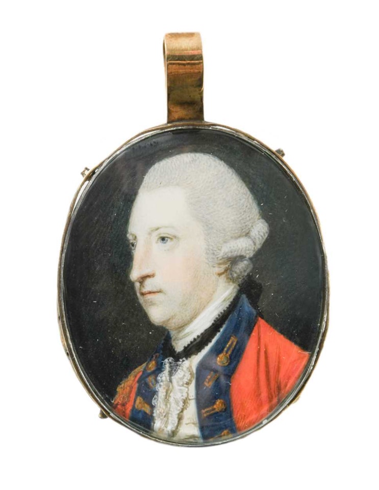 Portrait miniature of an officer by English School