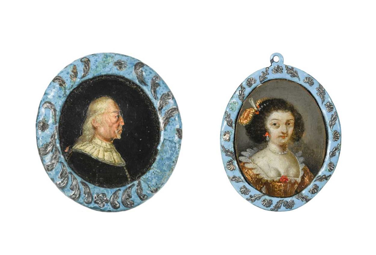 Two portrait miniatures of a lady and gentleman by German School