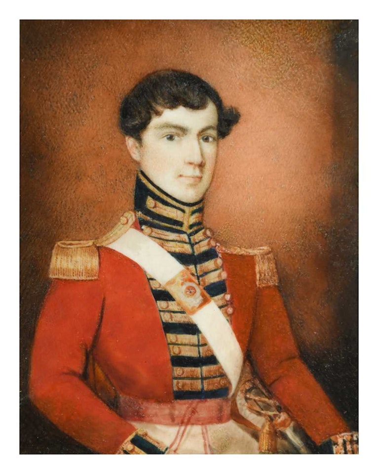 Portrait miniature of an officer, believed to be Ralph Smith (1806-1845) of the 28th Regiment (Bengal) Native Infantry by English School