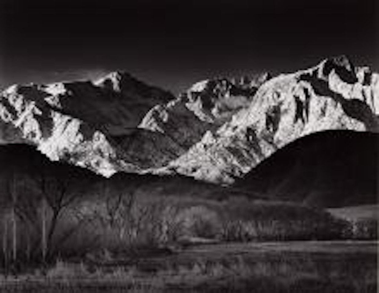 Sierra Nevada, Winter, from the Owens Valley, California by Ansel Adams