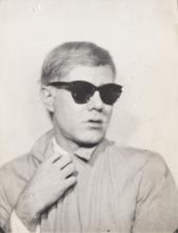 Self-portrait in a photo booth by Andy Warhol