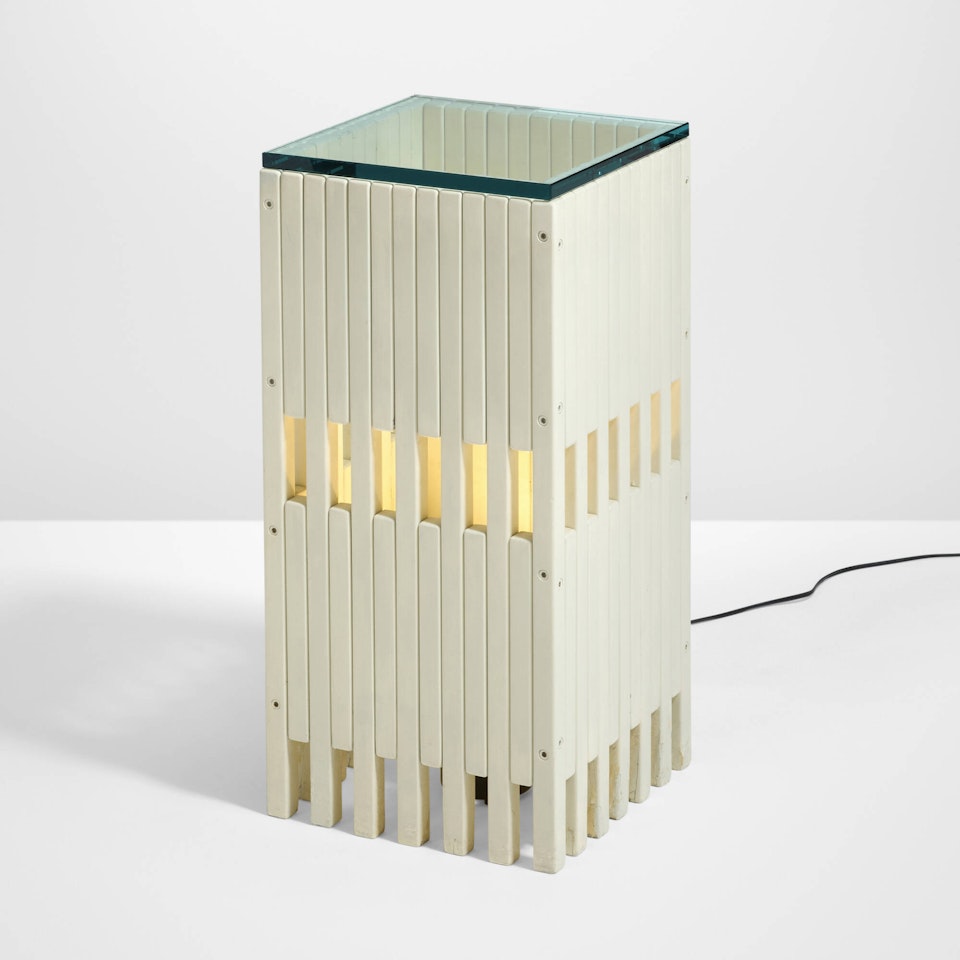 Illuminated pedestal by Ettore Sottsass