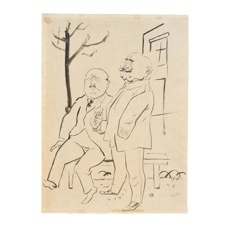 Pensionär (recto-verso) by George Grosz