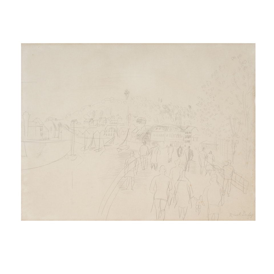 Promenade sur les quais à Trouville by Raoul Dufy