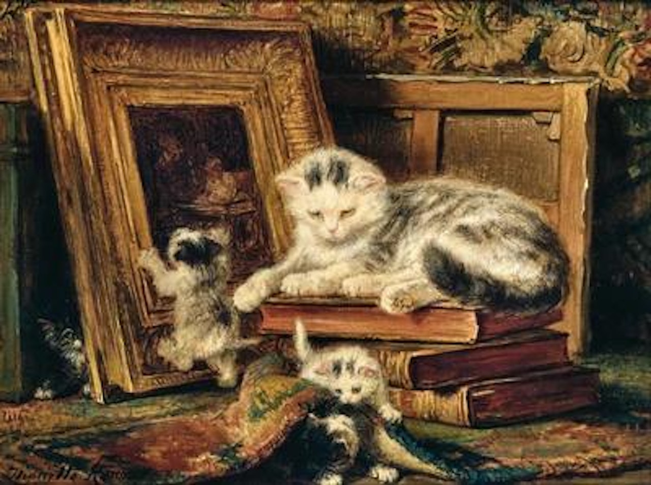 Cats Playing by Henriette Ronner-Knip