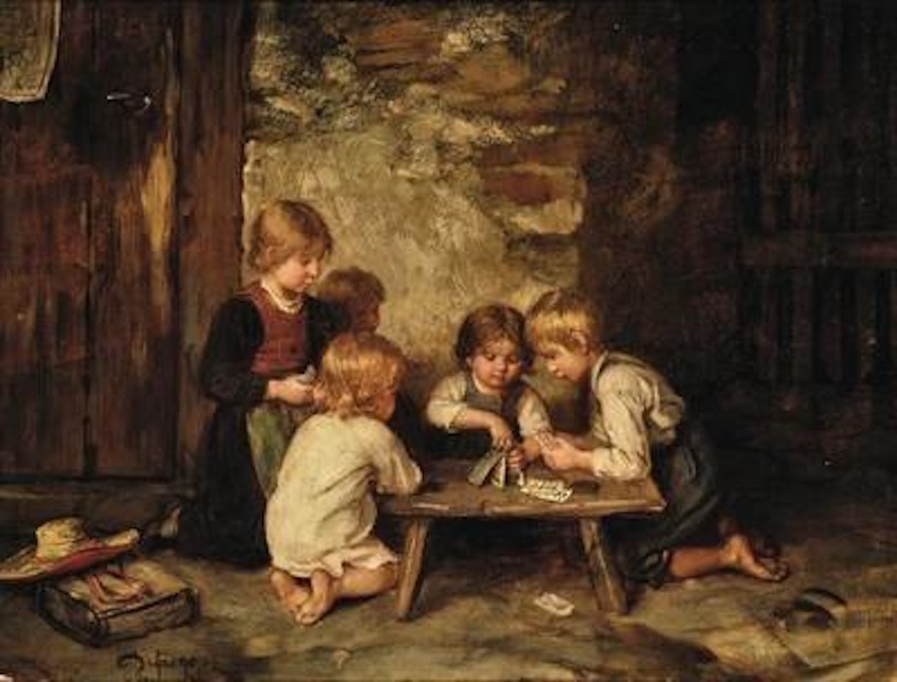 Children Playing by Franz von Defregger