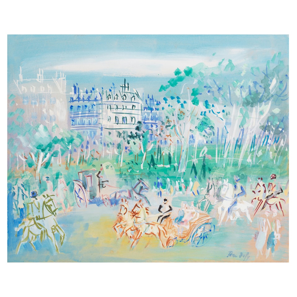 Promenade au bois de Boulogne by Jean Dufy