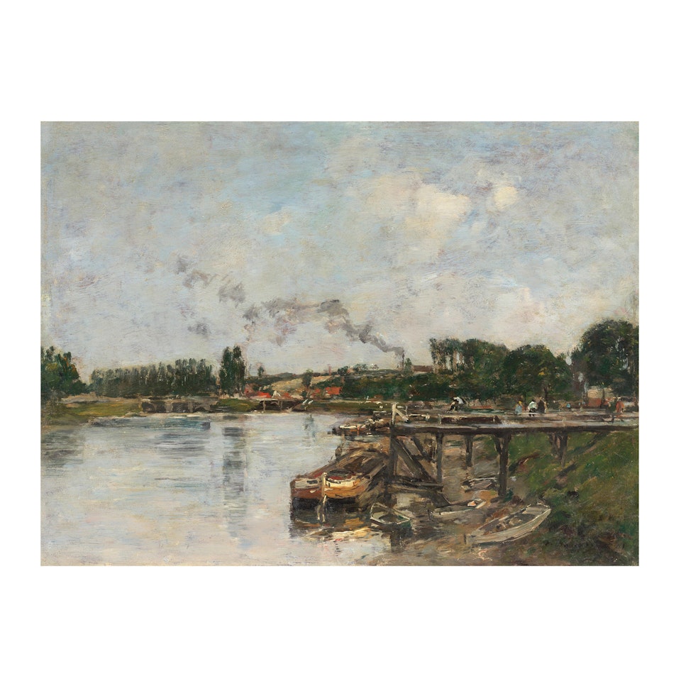 Saint-Valery-sur-Somme, le Canal d"Abbeville by Eugène Boudin