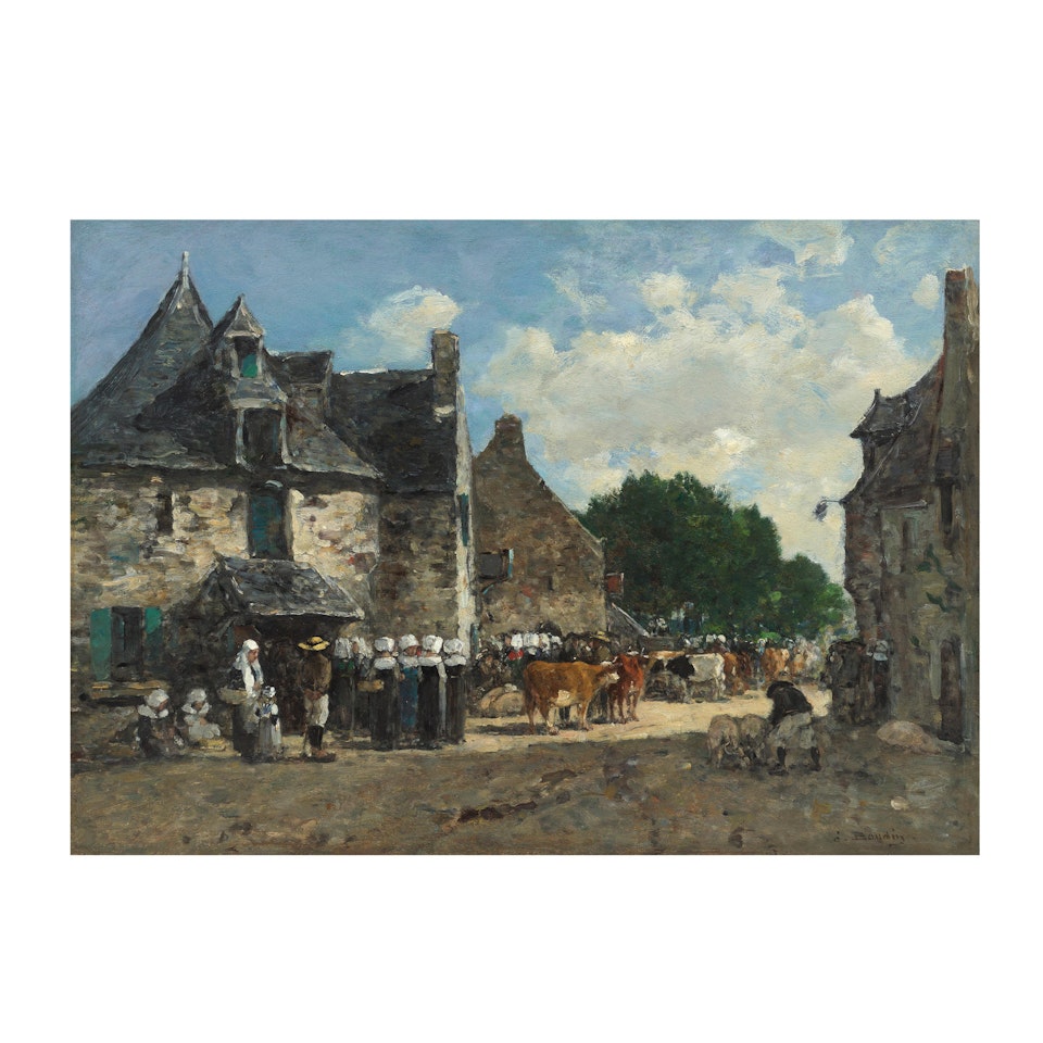Le Faou, jour de foire by Eugène Boudin