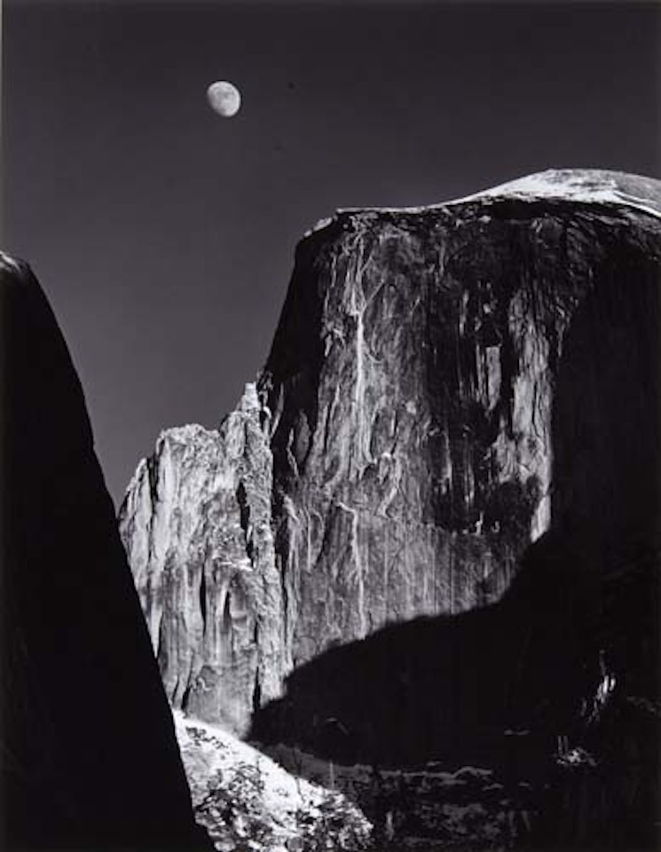 Moon and Half Dome by Ansel Adams