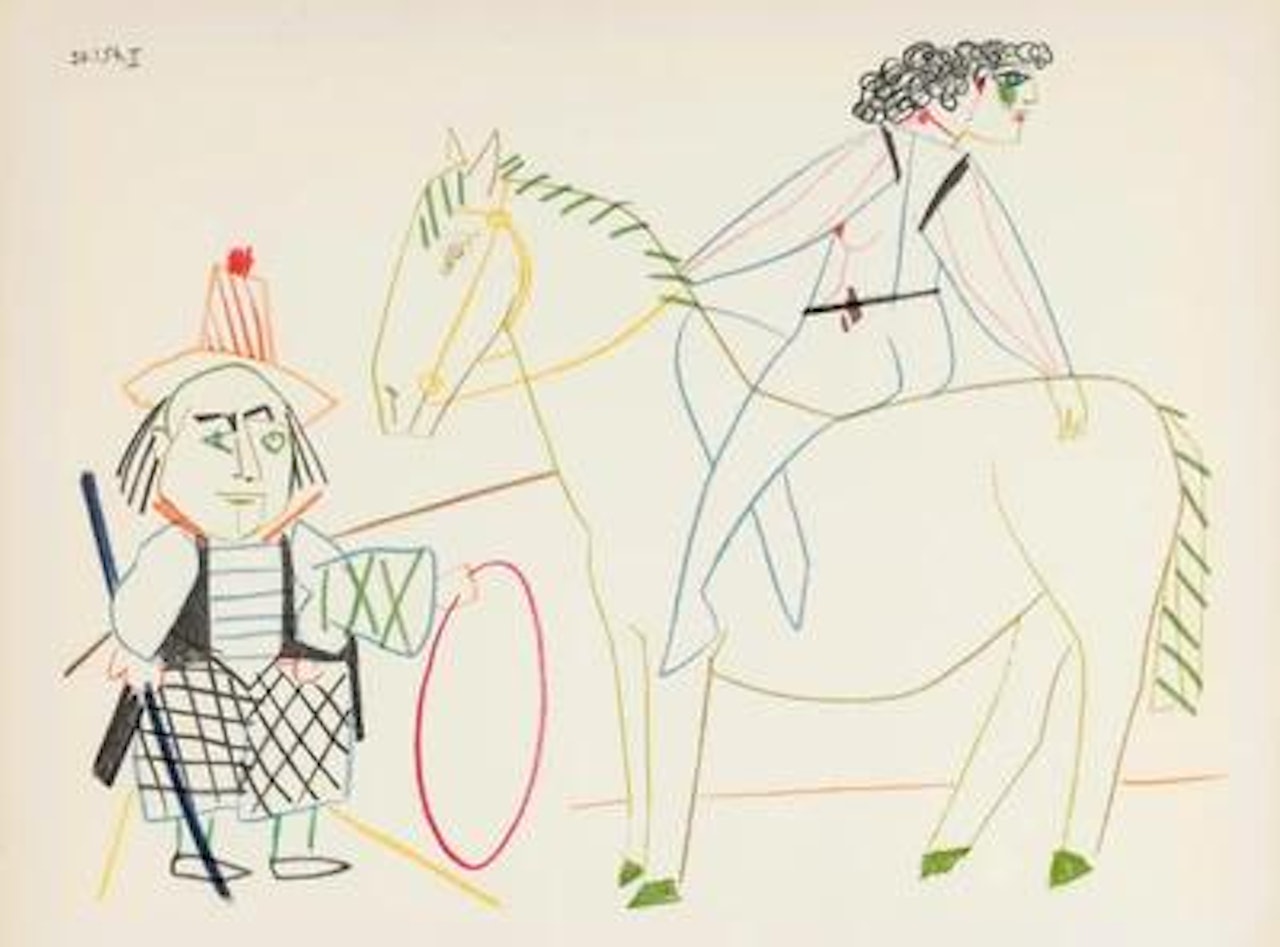 Zirkusreiter II, im Stein datiert: 30. I.(19)54. by Pablo Picasso