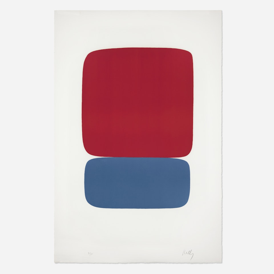 Rouge-orange sur bleu (from the Suite of Twenty-Seven Color Lithographs) by Ellsworth Kelly