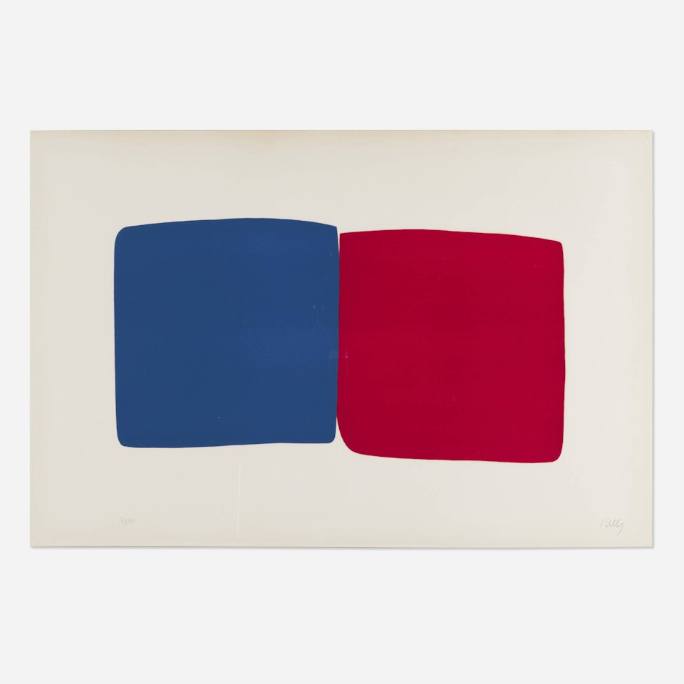 Bleu foncé et rouge (Dark Blue and Red) (from the Suite of Twenty-Seven Color Lithographs) by Ellsworth Kelly