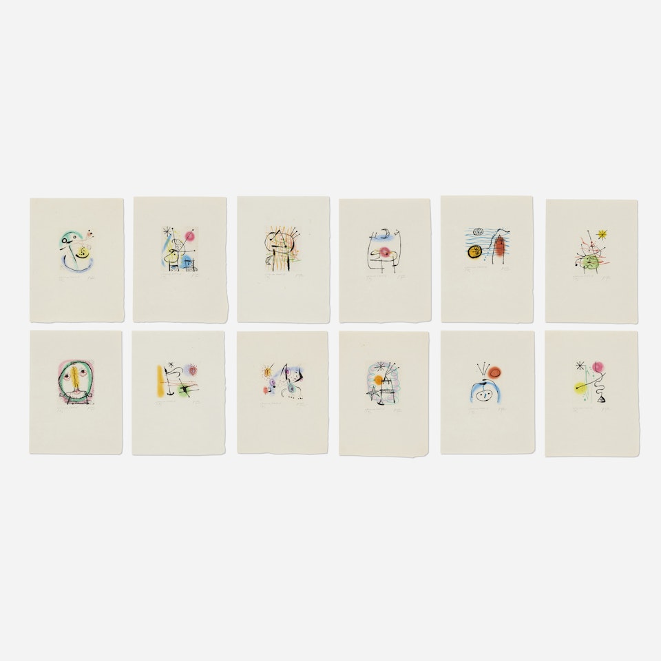 Twelve works from the La bague d"Aurore portfolio by Joan Miró