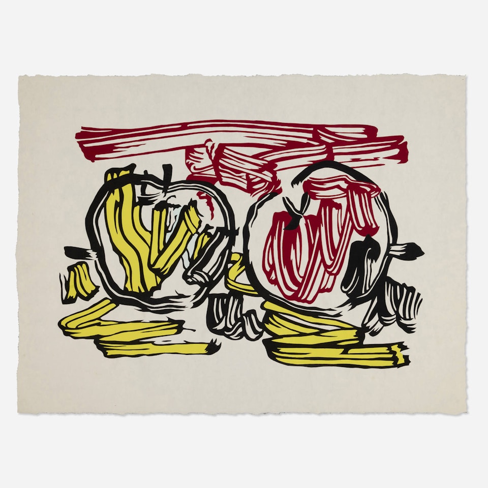 Red Apple and Yellow Apple (from the Seven Apple Woodcuts series) by Roy Lichtenstein