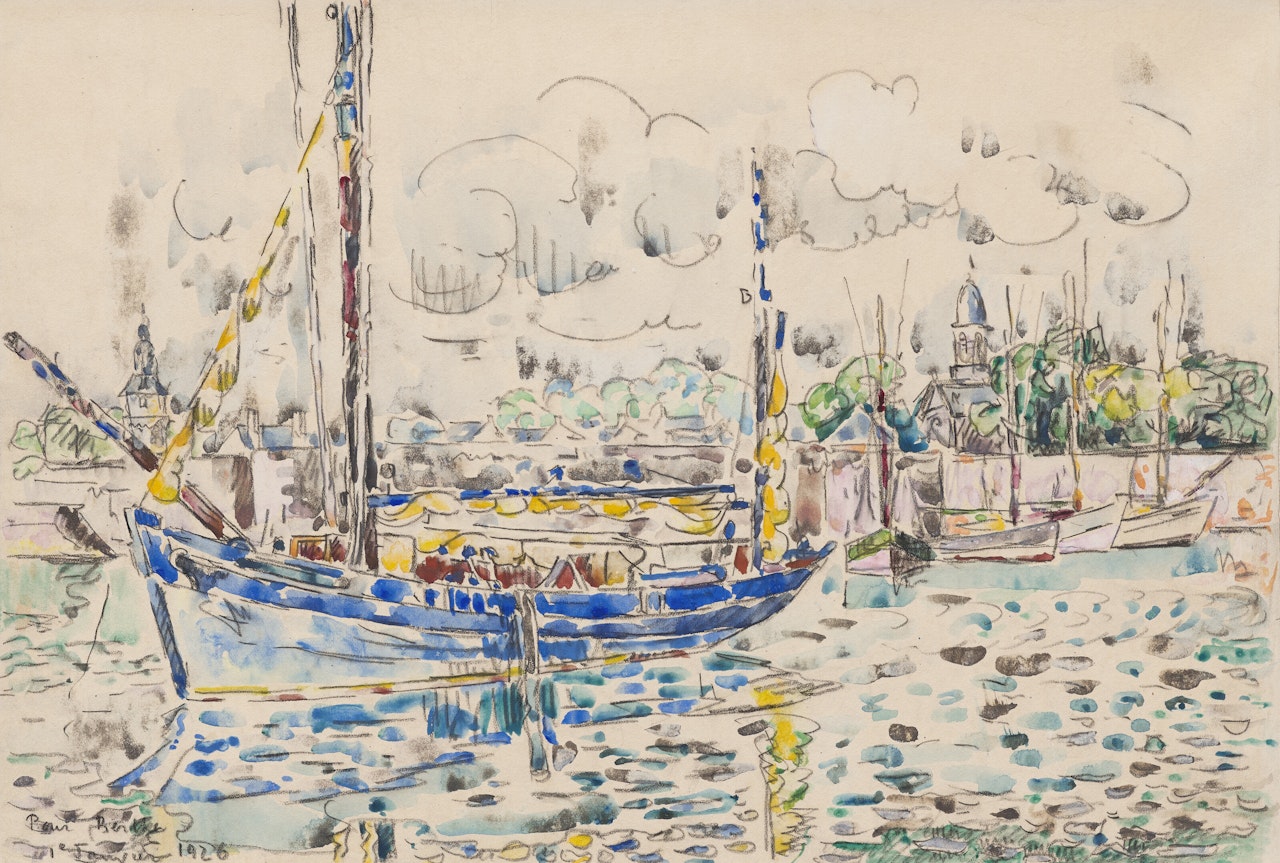 Concarneau. Thonier au port by Paul Signac