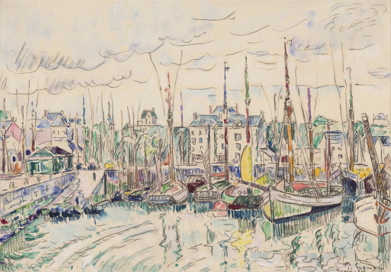 Groix. Thoniers au port by Paul Signac