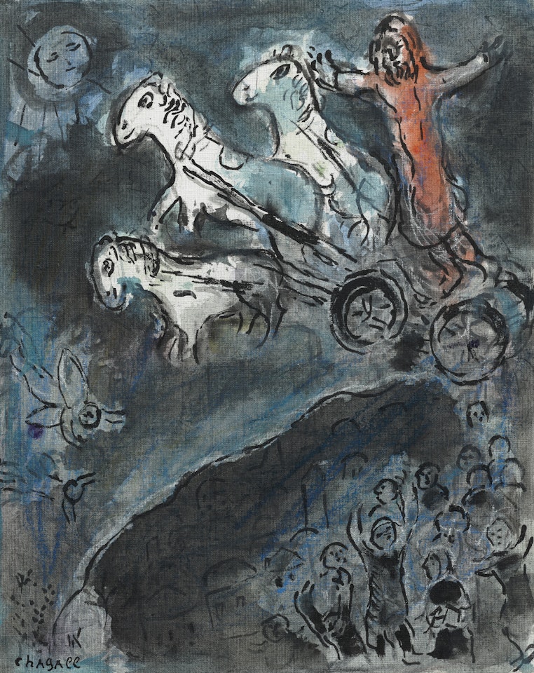 Le char d"Elie by Marc Chagall
