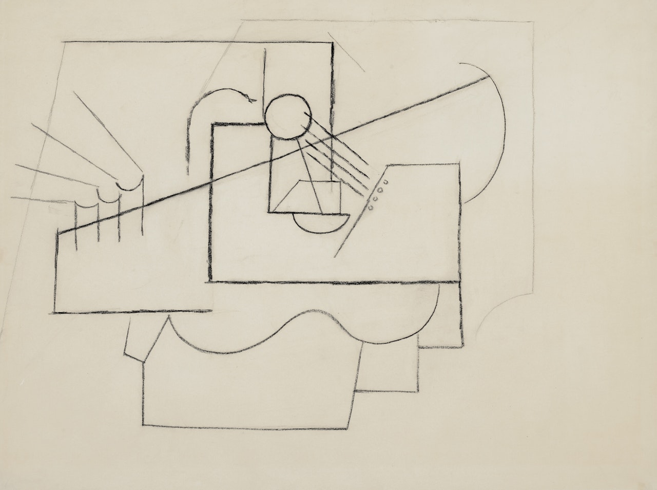 Guitare sur une table by Pablo Picasso