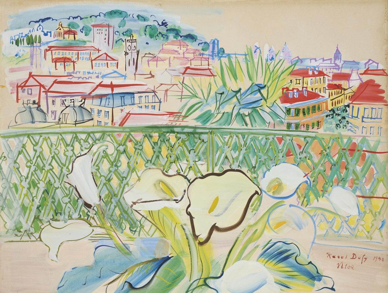 La terrasse à Nice by Raoul Dufy