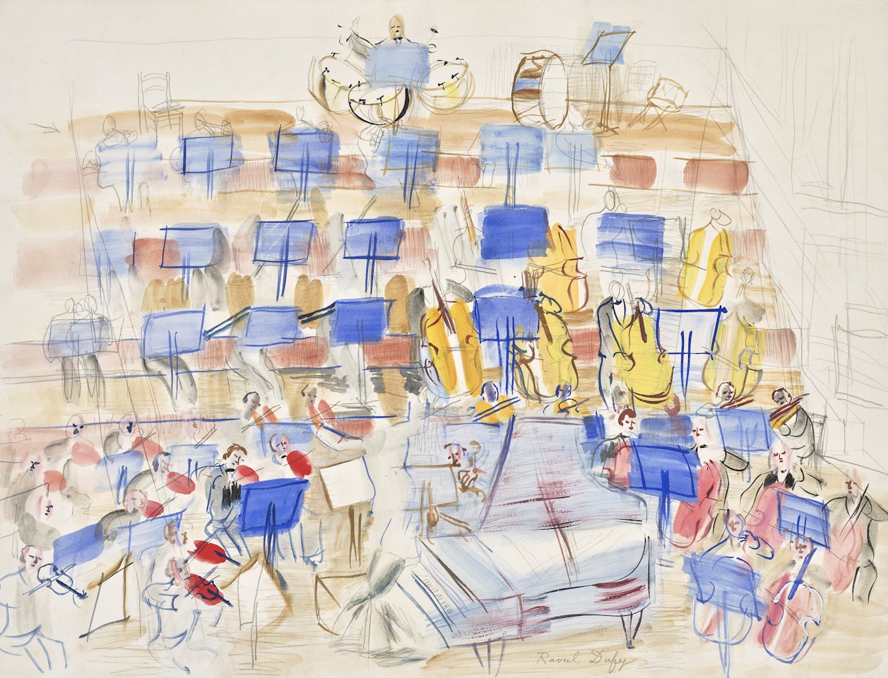 Orchestre à la pianiste by Raoul Dufy