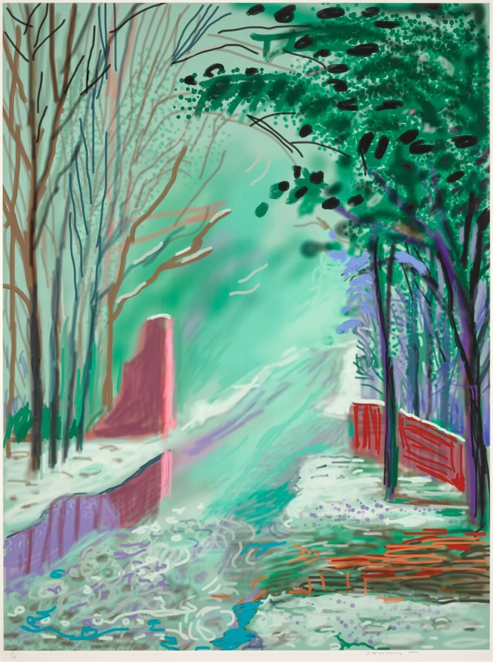 The Arrival of Spring in Woldgate, East Yorkshire in 2011 (twenty eleven) - 3 January by David Hockney