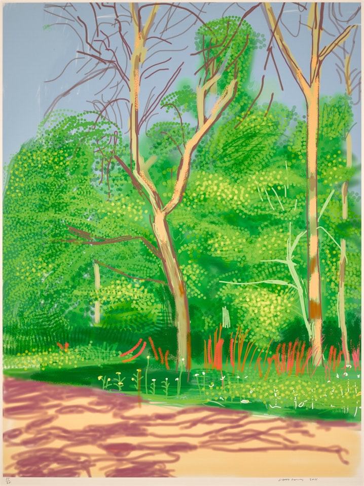 The Arrival of Spring in Woldgate, East Yorkshire in 2011 (twenty eleven) - 27 April by David Hockney