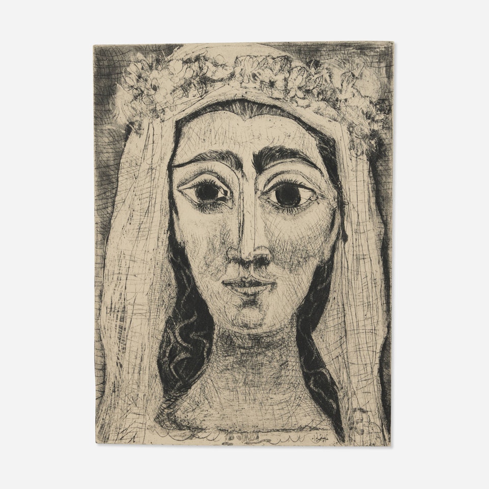 Jacqueline en Mariée, de Face I by Pablo Picasso