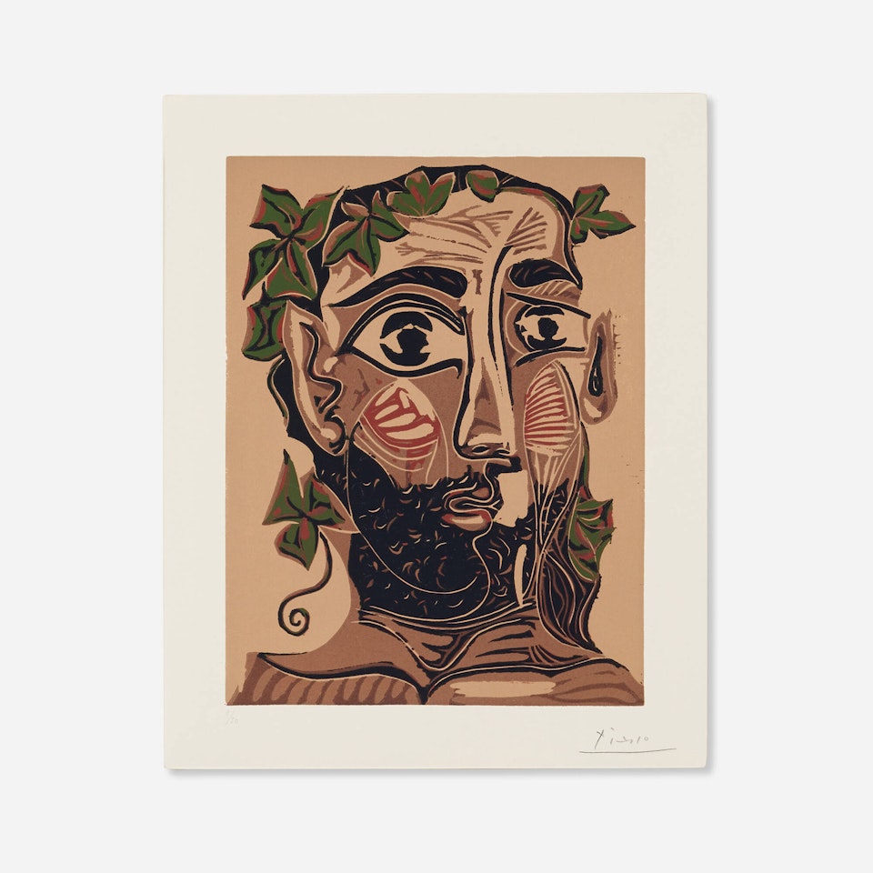 Homme barbu couronné de vigne by Pablo Picasso