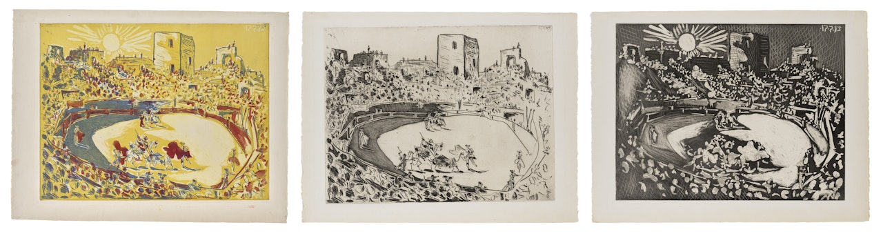 Corrida en Arles: three prints by Pablo Picasso