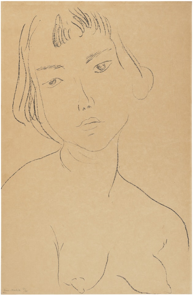 Visage légèrement penché vers la gauche by Henri Matisse