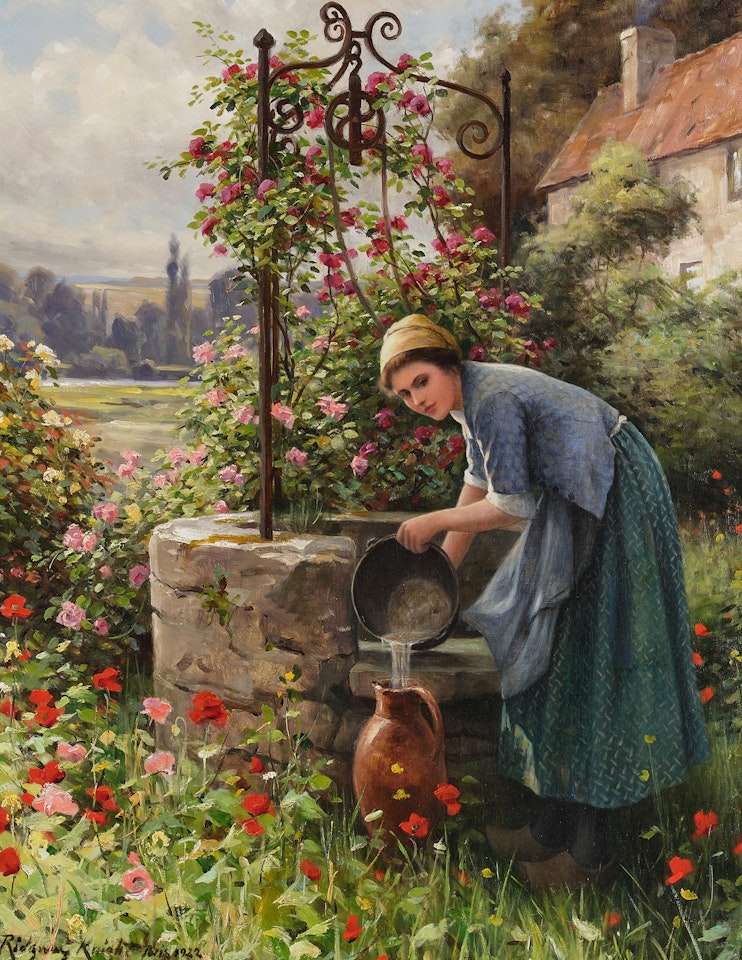 At the Garden Well, Paris by Daniel Ridgway Knight