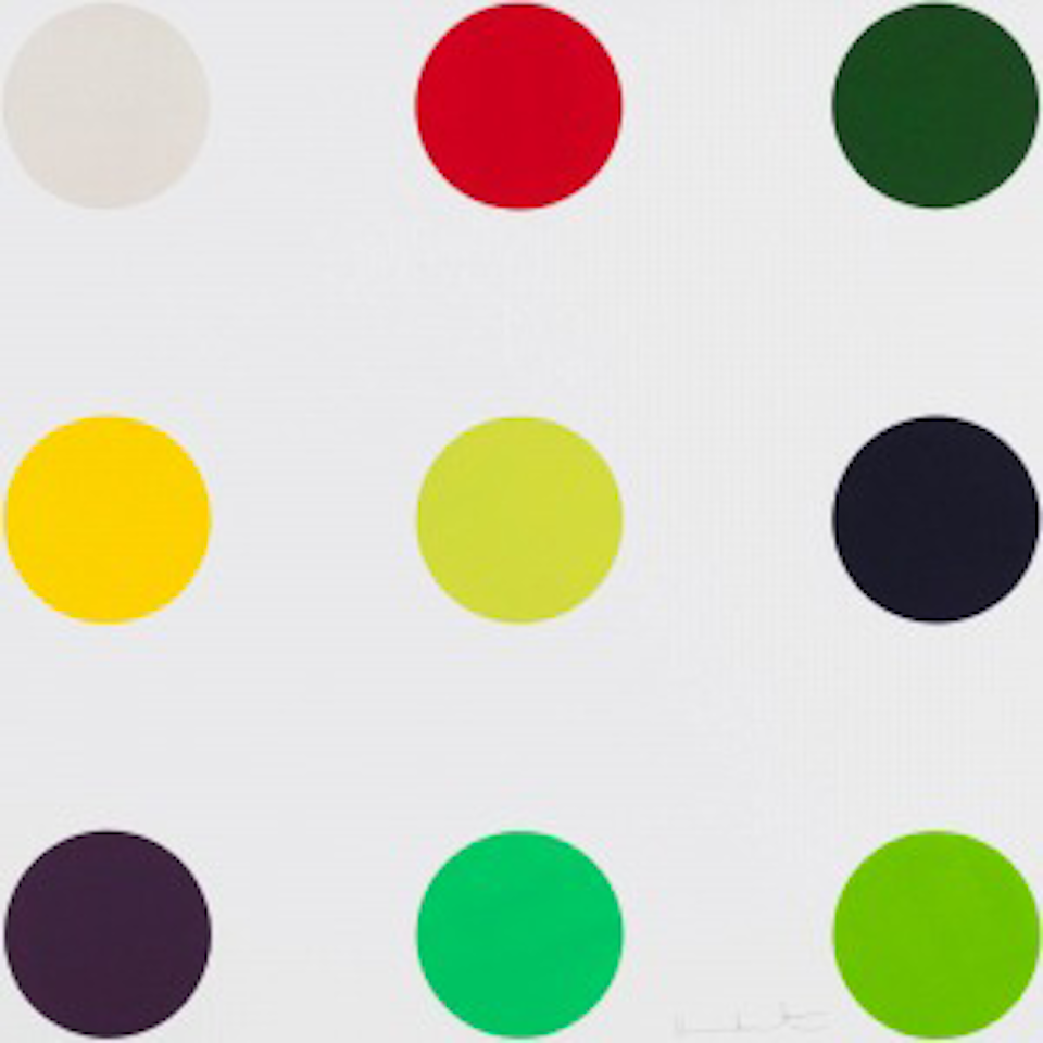 Phenformin, from 12 Woodcut Spots by Damien Hirst