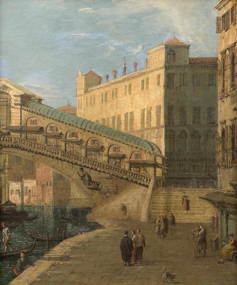 Le pont du Rialto et le Fondaco dei Tedeschi, Venise by Italian School