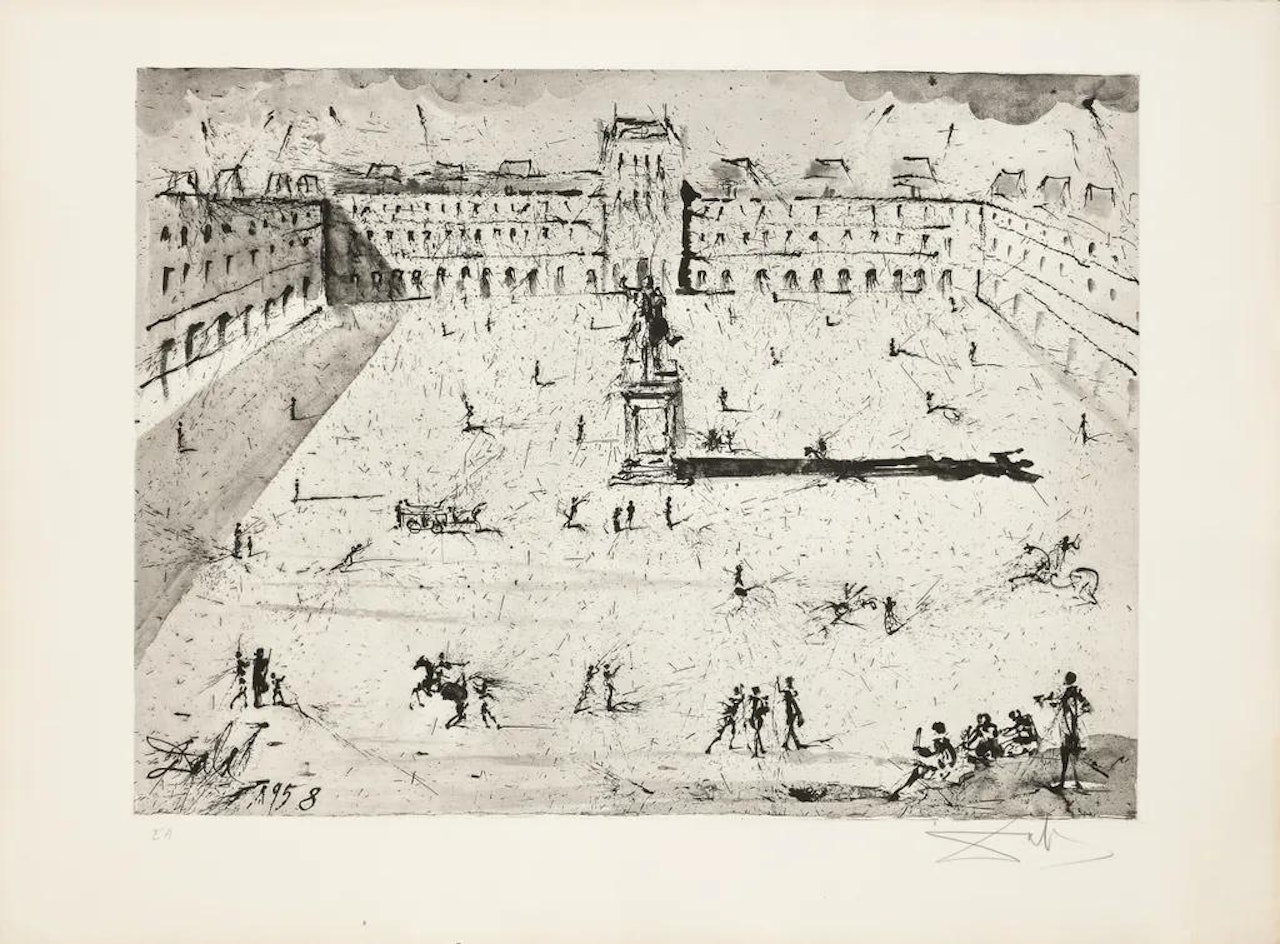 La Grande Place des Vosges du temps de Louis XIII by Salvador Dali