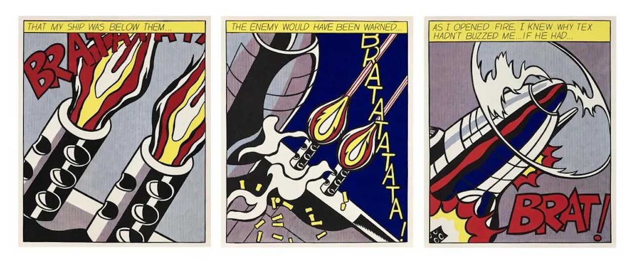 As I Opened Fire (triptyque) by Roy Lichtenstein