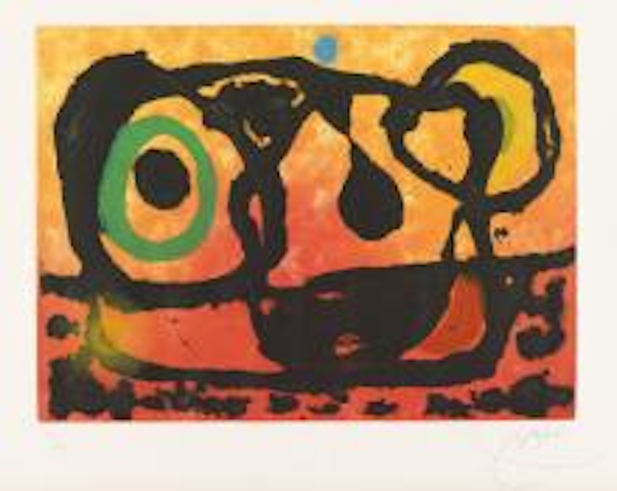 Tête au soleil couchant. by Joan Miró